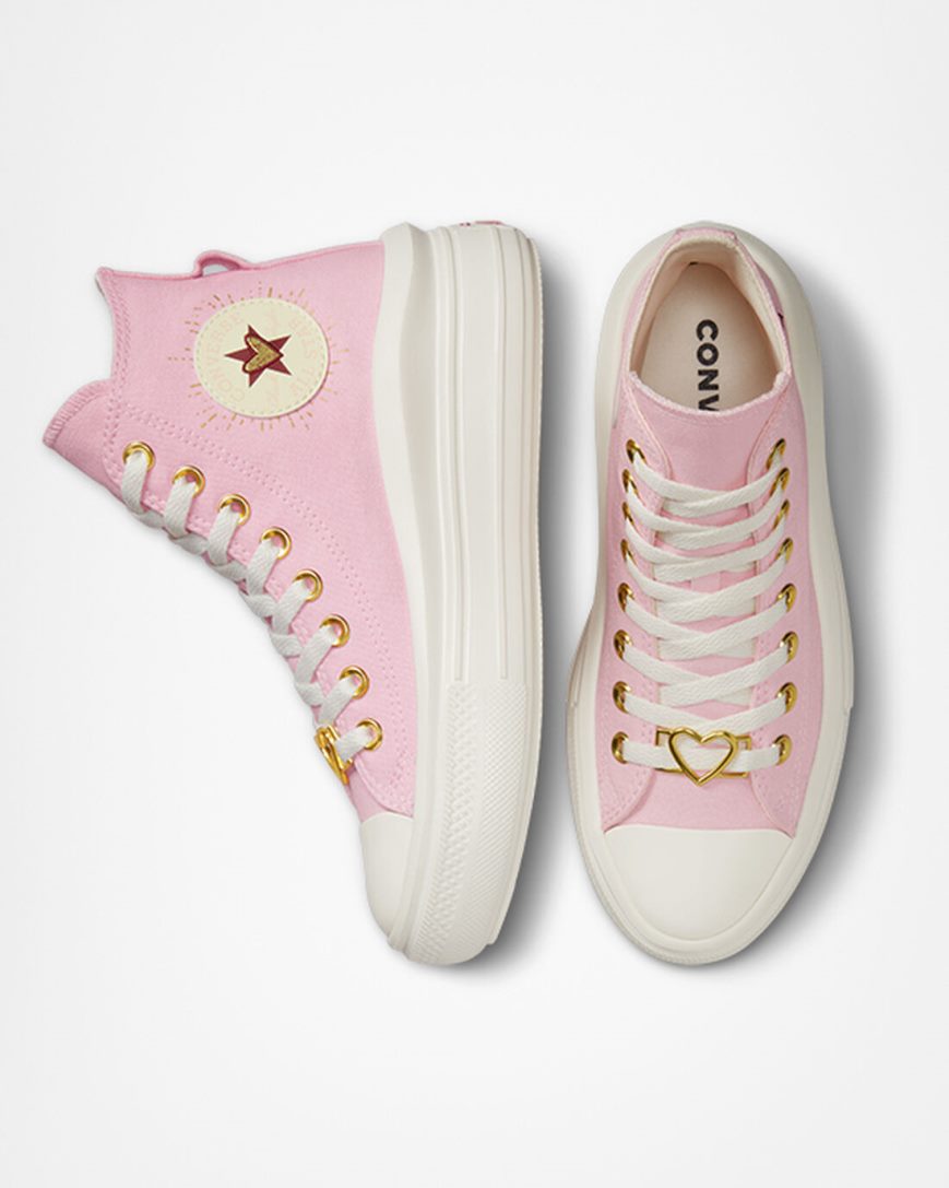 Zapatos Plataforma Converse Chuck Taylor All Star Move Hearts Altas Mujer Naranjas Rosas | PE LE4P52